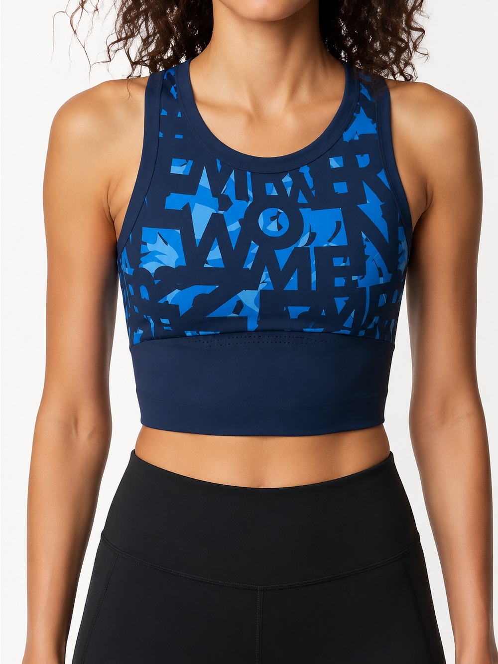 Sweaty Betty Power Frame Workout Vest XS Navy Blue Abstract Print
